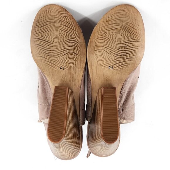 MIZ MOOZ Kinsley Sandal NWOB Perforated Leather Wedge Nude - Picture 10 of 15